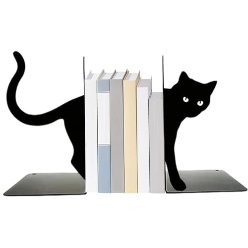 Soportes para libros, metal y ahorro de espacio | Sujetalibros metálicos para estantes | Para estanterías, mesas de café, bibliotecas, bancos de chimenea, armarios de TV