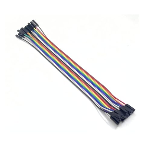 Image of Tishvi 20 Female to Female Jumper Wires - Breadboard Connecting Cables for Arduino, Raspberry Pi, ESP32 & DIY Electronics Projects