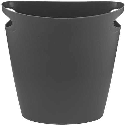 Image of Superio Slim Bathroom Trash Can 2 Gallon Grey Plastic Small Compact Waste Basket for Bedroom, Dorm, Under Office Desk Dustbin