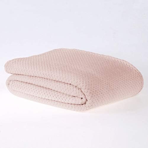 Sleepdown Luxury Waffle Fleece Black Throw Over Sofa Super Soft Warm Cosy Honeycomb Bed Blanket Bedspread - 150cm x 200cm