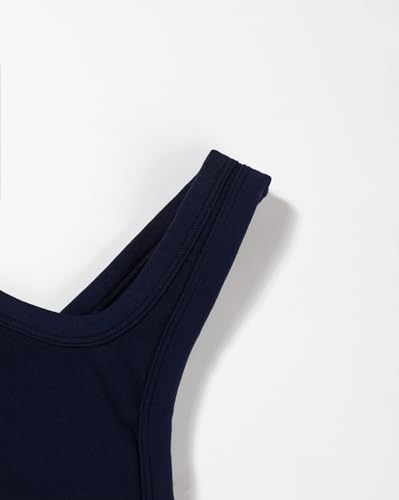 Image of AUROLA Power Womens Square Back Basic Sports Bra - Square Neck Padded Low Impact Yoga Bra Workout Crop Top