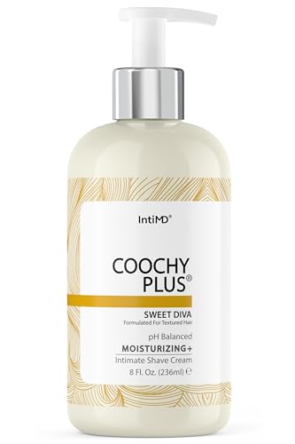 Coochy Plus Intimate Shaving Cream SWEET DIVA For Afro Natural Texture Hair With HydroLock & Moisturizing+ Formula – Prevents Razor Burns & Bumps, In-Grown Hairs, Itchiness 8oz