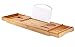DozyAnt Luxury Bamboo Bathtub Caddy Tray, FREE Soap Dish - Wide Wine Glass Holder - Reading Shelf Suitable for Freestanding,Store All Bathtub Accessories - Bathtub Caddy