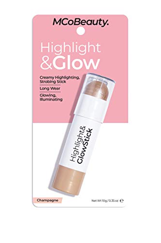 Mcobeauty Highlight And Glow Stick - Luminous Cream Balm Highlighter Stick - Illuminating Cheek Contour With Dewy Finish - Formulated With Ultra Fine, Light Reflecting Particles - Champagne - 0.35 Oz #TOP1