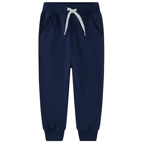 4 Pack Toddler and Kids Boys Fleece Sweatpants Joggers Athletic Active Soft Joggers Pants(No Pilling,No Fade)3