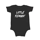 Love Bubby Bodysuit for Infants - Little Feminist (Unisex, Black, 3-6M)