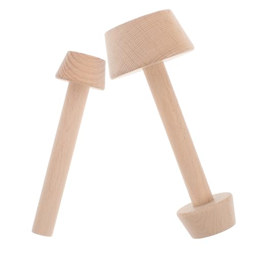 DECORNIJIA 2 piezas Molde de Madera Doble Cara para Bases de Tartaletas Grande y Mini Diseño Ergonómico para Repostería DIY Herramienta Manual para Muffins y Pasteles