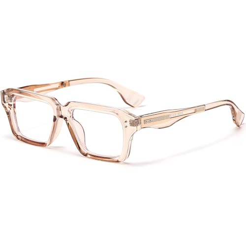 Image of AIEYEZO Fashion Square Blue Light Glasses for Men Women Retro Thick Frame Blue Light Blocking Computer Glasses