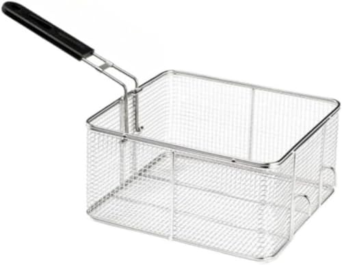 おいしい給食・フライヤーバスケット・ステンレス製・家庭用・キッチン・業務用・取り外し可能なハンドル付き・水切りかご・フライドポテトやチキンなどに適し・フライヤー網かご・ポテトフライヤー・ポテトざる・揚げ物用・長方形・天ぷら・揚げかご・油切り網・揚げ網・調理