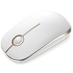 Seenda Wireless Mouse, 2.4GHz Silent Mouse with USB Receiver, 18 month battery life, 1600 DPI Optical Tracking, Portable Computer Mice for Laptop PC Notebook- White and Gold