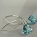 Handmade Dangle Earrings for Women - Aquamarine Blue Quartz Sterling Silver in Gift Box - Sparkly Blue Quartz Trillion - Lightweight Dangling - Trendy Long Dangly Drop Handcrafted
