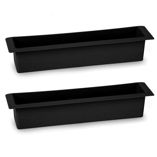 AC - Pack de 2 jardineras para Cementerio, plástico, macetero, Flores, tumbas, lápidas, nichos, mausoleos, Ligera y Resistente, fácil Limpieza, Fabricada en España (Negro - 36 x 8 cm)