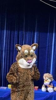 Friendly Jaguar Mascot Costume Adult Size for School Spirits With Fans