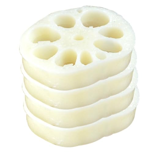 ROMISBABA 4個 リアルなミニチュア 蓮根スライス 用おままごと インテリア装飾 フォトプロップスにな