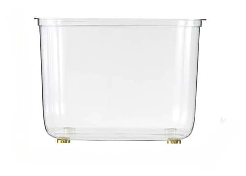 金魚鉢 プラスチック 透明 金魚 水槽 アクリル メダカ 飼育 鉢 屋外 観葉植物 インテリア 容器 テーブル アクアリウム ボウル 水培 大容量 おしゃれ 飼育容器 大型 飼育鉢 人工水草付き (M,カバーなし)