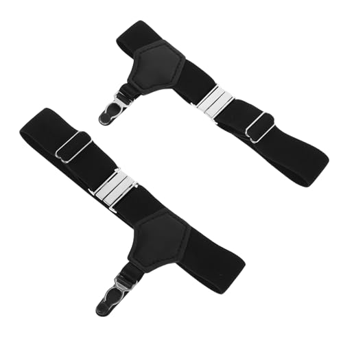 Ipetboom Men Adjustable Sock Suspenders Elastic Garters for Formal Dress Socks Easy Clip Design High Elastic Comfort Black Color for Weddings and Events
