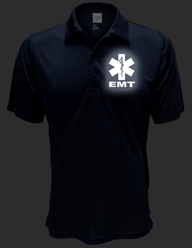 EMT Performmance Polo with Reflective Design on Left Chest and Back, Moisture Wicking Technology3