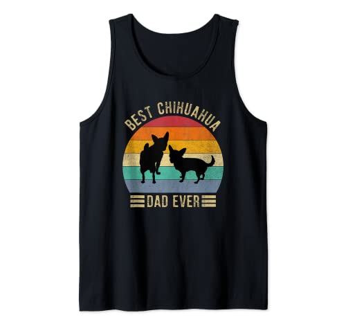 Best Chihuahua Dad Ever Retro Vintage Dog Lover Canotta