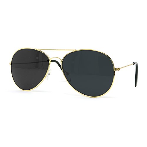 Big Mo's Toys Gold Dark Aviator Sunglasses Shades – 70’s Style Adult Aviators Costume Glasses - 1 Pair2
