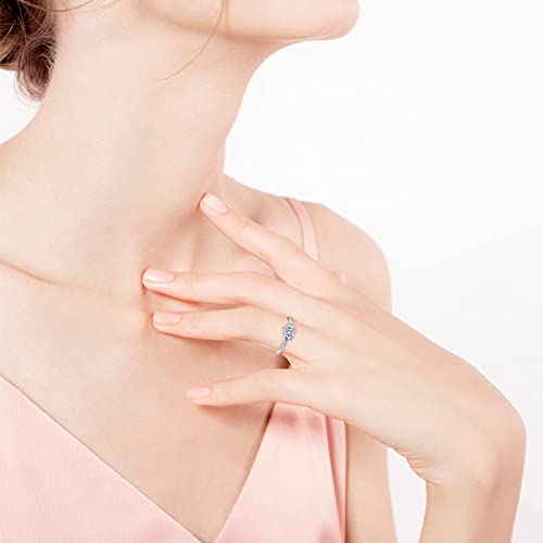 1.25ct Heart Rings for Women - 925 Sterling Silver Promise Rings for Women, Engagement Rings for Women, Cubic Zirconia Ring Size 5-103