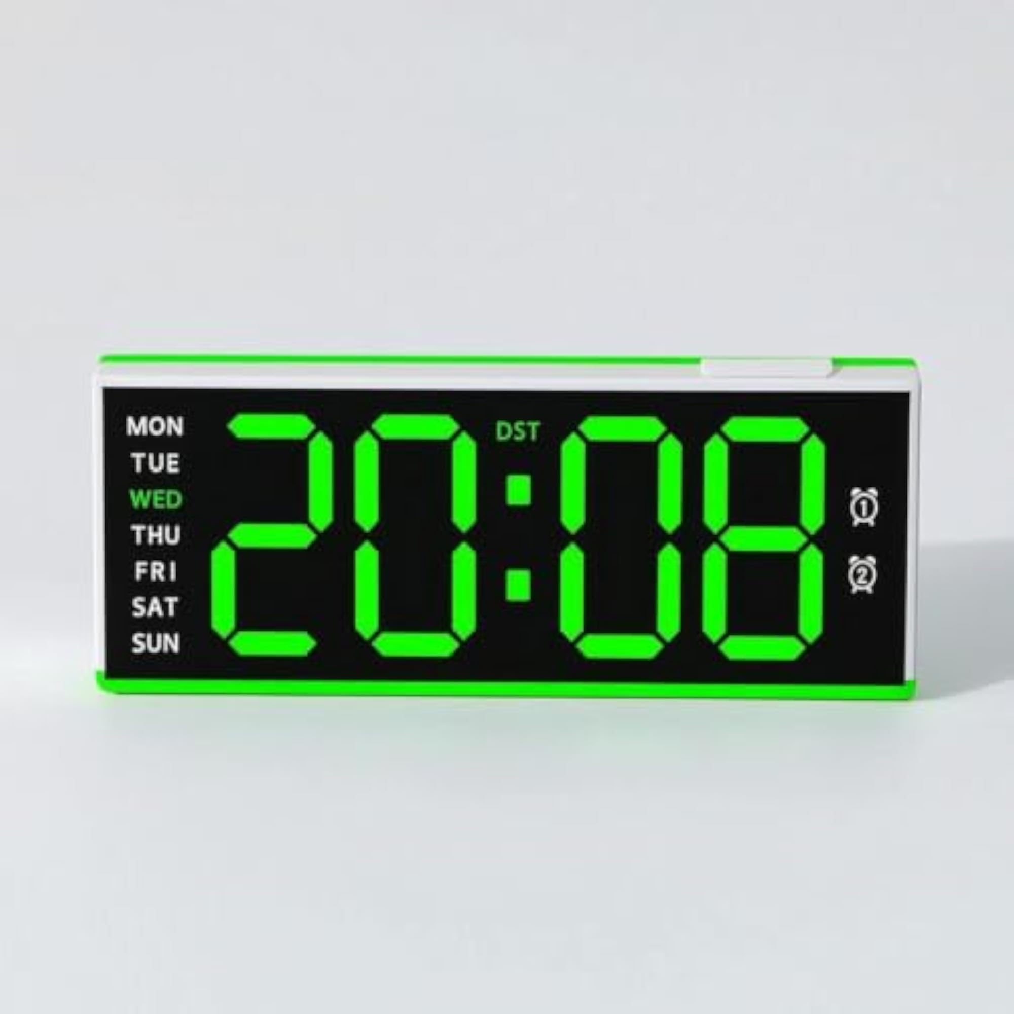 Digital Clock with Perimeter Lighting, Large Numbers Alarm Clock