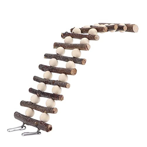 Gavigain Small Pet Climbing Ladder, Safe Wood Material, Bendable Design, Stress Relief and Entertainment, for Hamsters, Guinea Pigs, Parrots, Birds