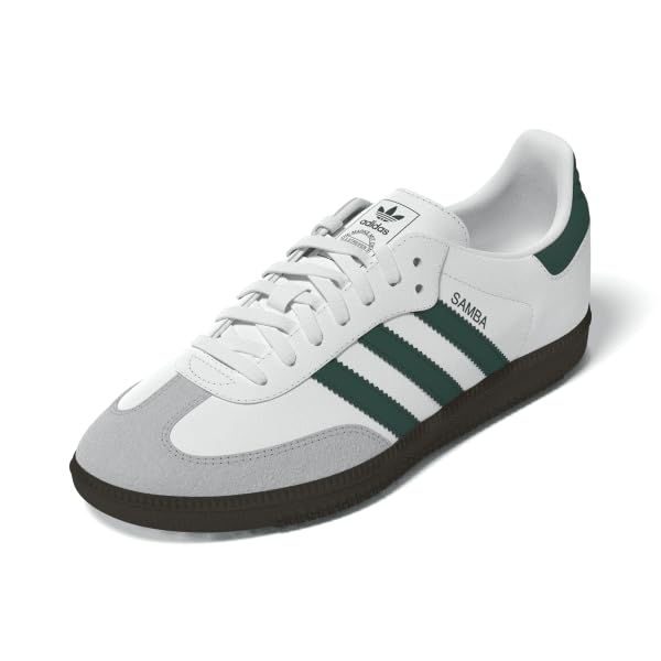 adidas FTWWHT/CGREEN Unisex Samba OG J FTWR whiteCollegiate Green/GUM5 4.5 US, Wide Little_Kid