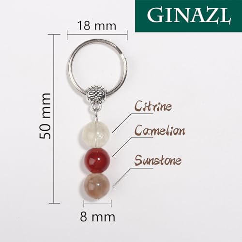 Image of GINAZL Natural Crystals Keychain Gift for New Beginnings, New Beginnings Gifts for Coworker Anxiety Relief Keychain for Women