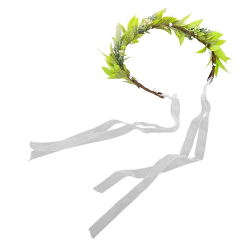 Couronne de fleurs vertes avec eucalyptus artificiel pour bandeau de cheveux