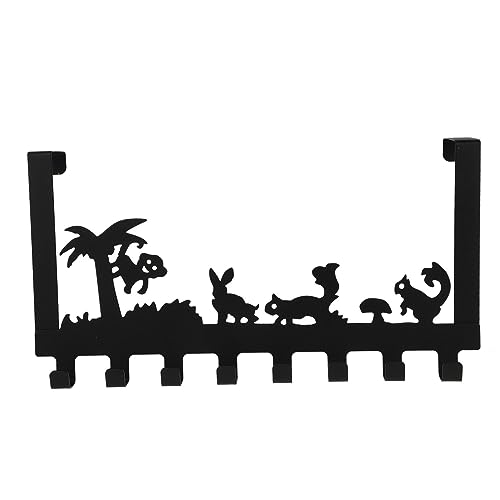 VILLFUL Over The Door Hooks Black Hooks for Hanging Cabinet Hooks Cabinet Towel Holder Kitchen Hooks Rack Over Door Towel Bar Black Hangers Animal Door Hanger Over The Cabinet Coat Hangers