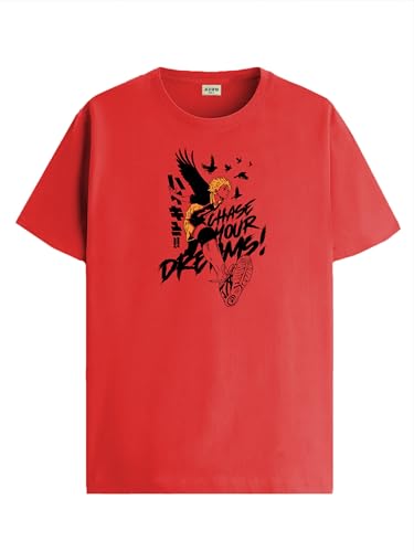 Image of ADRO Men's Cotton Comfort Fit Anime T Shirt - Premium Printed Haikyuu Tshirt - Perfect for Haikyuu Fans Print and Comfortable Fit T-Shirt
