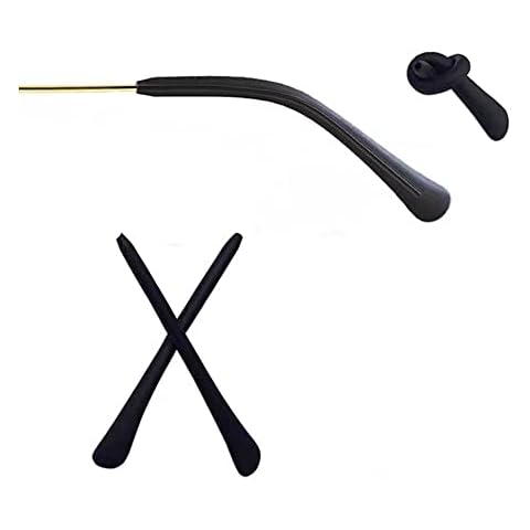 BEHLINE Eyeglass Soft Silicone Temple Tips,1 Pair Anti-Slip Sunglass Ear Socks End Tips,Sport Glasses Ear Hooks, Comfort Replacement EyeglassTemple Tips Retainer for Thin Metal Eyeglass Legs (Black) Cover
