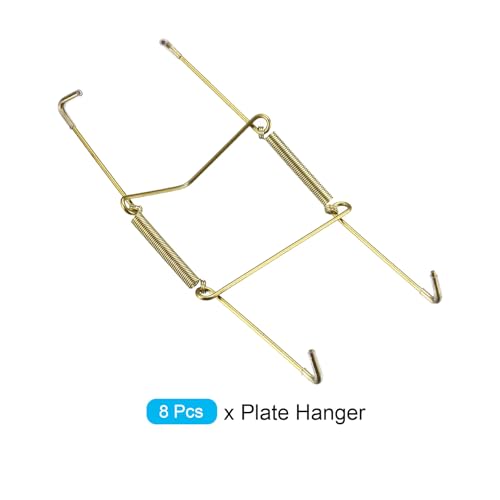 Image of METALLIXITY Plate Hanger (6 Inch) 8Pcs, Stainless Steel U Type Invisible Hanger Wall Decorative Hook - for Decorative Plates, China, Plates, Zinc Plated