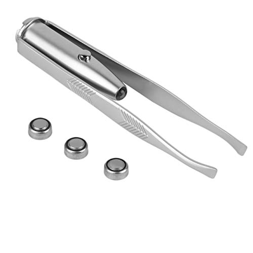 Preisvergleich Produktbild Ballylelly LED Augenbrauen Haarentfernungswerkzeug Tragbare Gesichtshaarentferner Edelstahl Augenbrauen Pinzette Make Up Beauty Tools