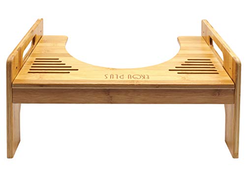 EKOU PLUS Bamboo Squatting Toilet Stool Adjustable Bamboo Portable Bathroom 7 inch