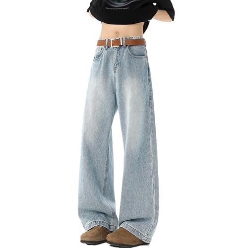 Men's Hip Hop Baggy Jeans Casual Wide Leg Streetwear Jeans Y2K Vintage Skateboard Loose Fit Denim Jeans
