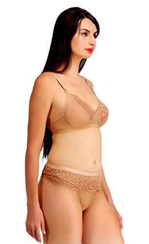 Image of Fashion Comfortz 100% Silk Cotton Lingerie Sets Brown