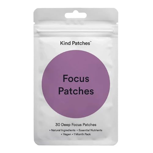 Kind Patches Focus Patches - Mental Clarity and Cognitive Performance - Enhance Productivity with Omega 3 Lions Mane L-Theanine Ginseng - 30 Count