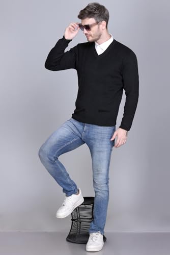 Image of V Neck Wool Sweater Pullover for Men Winter Fullsleeve | Warm Fabric