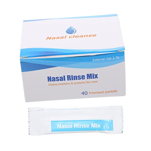 WRITWAA 40confezioni Bustine Per Lavaggio Nasale Miscela Per Risciacquo Del Naso Soluzione Fisiologica Adatta Adulti e Ragazzi Per Irrigazione Nasale Quotidiana