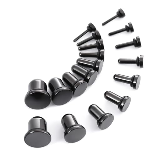 TBOSEN 18PCS Surgical Stainless Steel Stretching Kit Plugs Expander Single Flat Top Body Piercing Jewelry Set 14G-00G