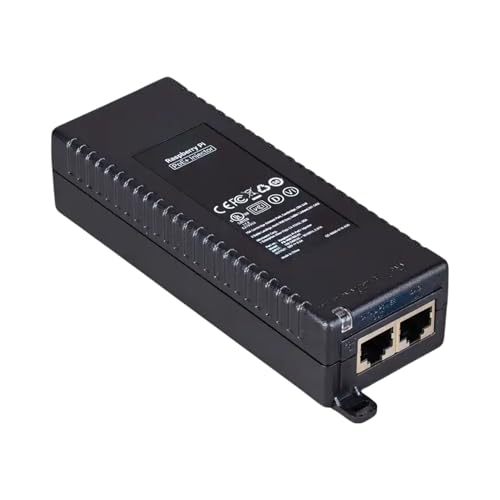 Pi Official PoE+ Injector - 30W Single-Port Injector, IEEE 802.3af/at, Gigabit Data, IEC Power Input, Compact Design