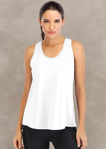 Image of ICTIVE Workout Tops for Women Loose Fit Racerback Mesh Backless Muscle Tank Running Shirts