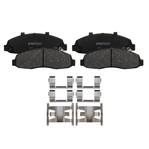 Image of Detroit Axle - 4WD Front Wheel Bearing Hubs Brake Kit for 2000-2003 | Ford F-150 Drilled & Slotted Brake Rotors Ceramic Brake Pads Wheel Bearing Hubs Assembly 2001 2002 Replacement