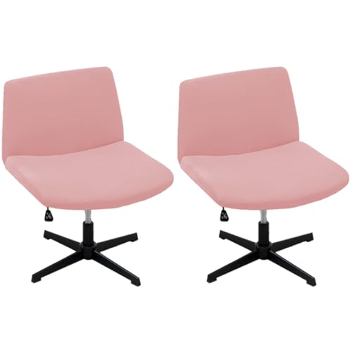 2 Pack Spandex Armless Chair Cover Criss Cross Desk Chair Cover Modern Wide Seat Mid Back Accent Swivel Computer Chair Slipcover for Living Room