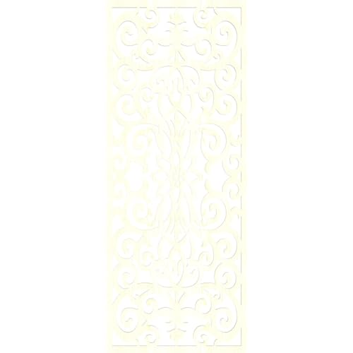 Image of Buel Decorative Pierced Fretwork Wood Wall Panels, 33 3 /8 inchW x 84 3 /8 inchH x 1 /4 inchT, Red Oak