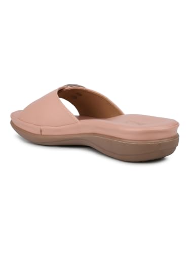 Image of Inc.5 Womens Peach Casual Round Toe Comfort Flats Slide Sandal