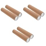 NUOBESTY 6 Stk Papierrohr runde Versandrohre Versandhülsen aus Kraftpapier Dokumente Aufbewahrungsrohr Rohrposter Posterrolle feuerungsanlage für Versandhülsen mit Kappen Khaki
