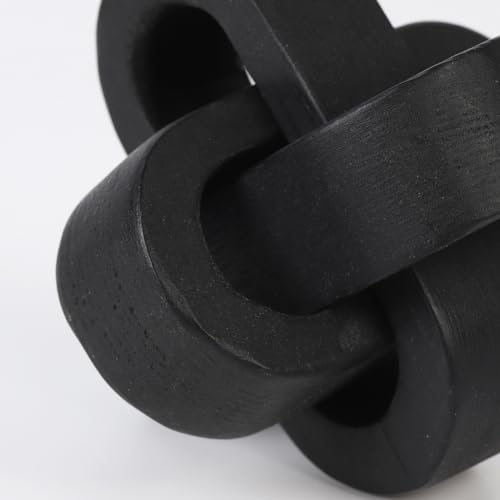 Cadena de madera decorativa de 3 eslabones negros estilo boho 8