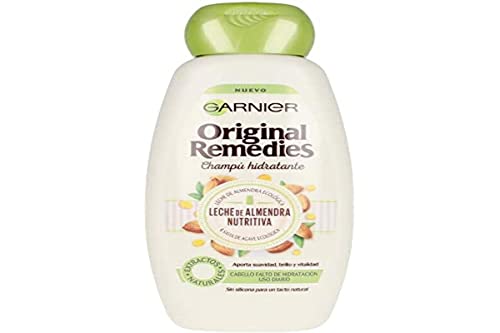 Garnier Original Remedies - Champú Hidratante Leche de Almendra Nutritiva para Pelo Muy Seco y de Uso Diario - 300 ml